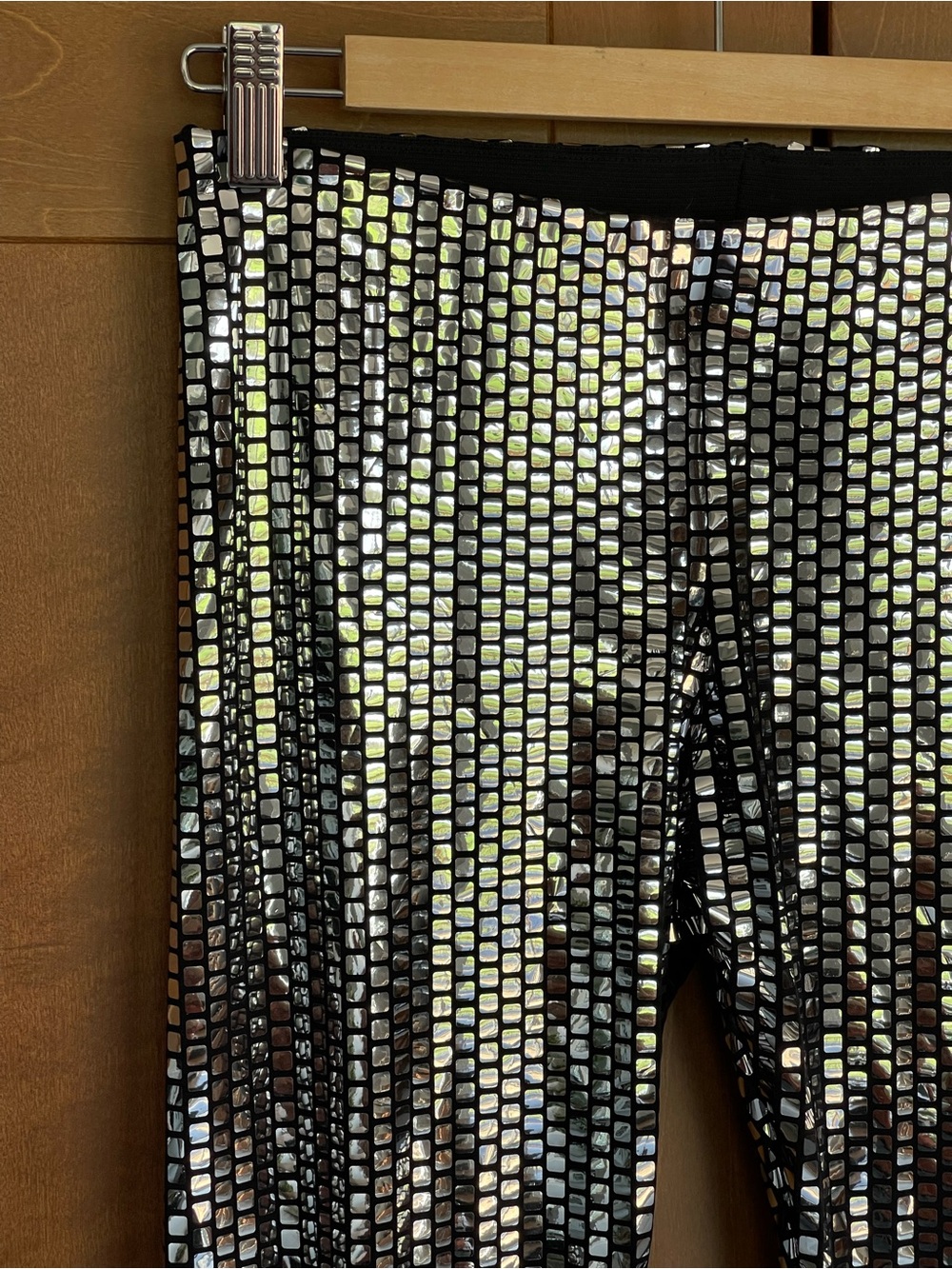 Maison Martin Margiela x H&M Black and Silver "Mirrorball" Leggings, Size 2/XS